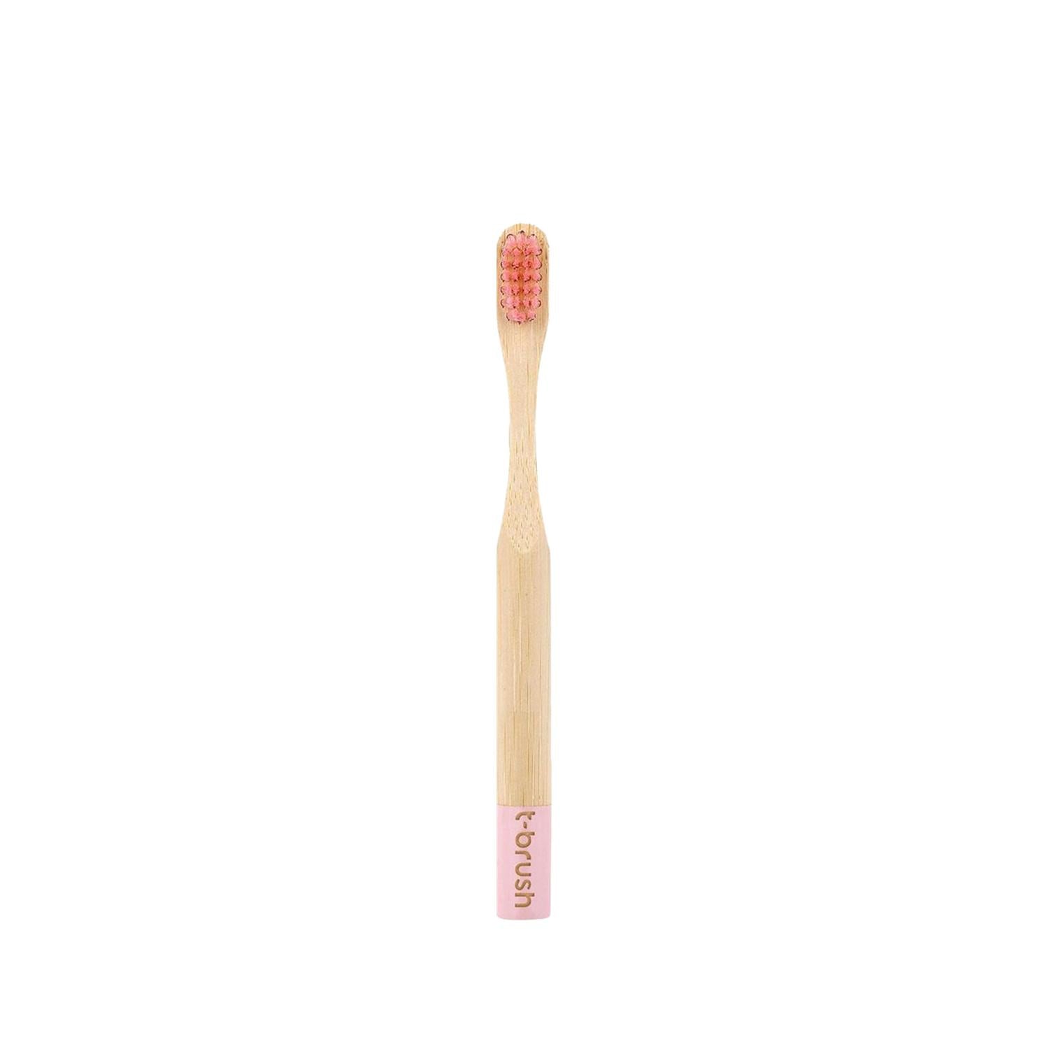 T-Brush Vegan Bambu Soft Children's Toothbrush Pink - Eco-Friendly Oral Care for Kids