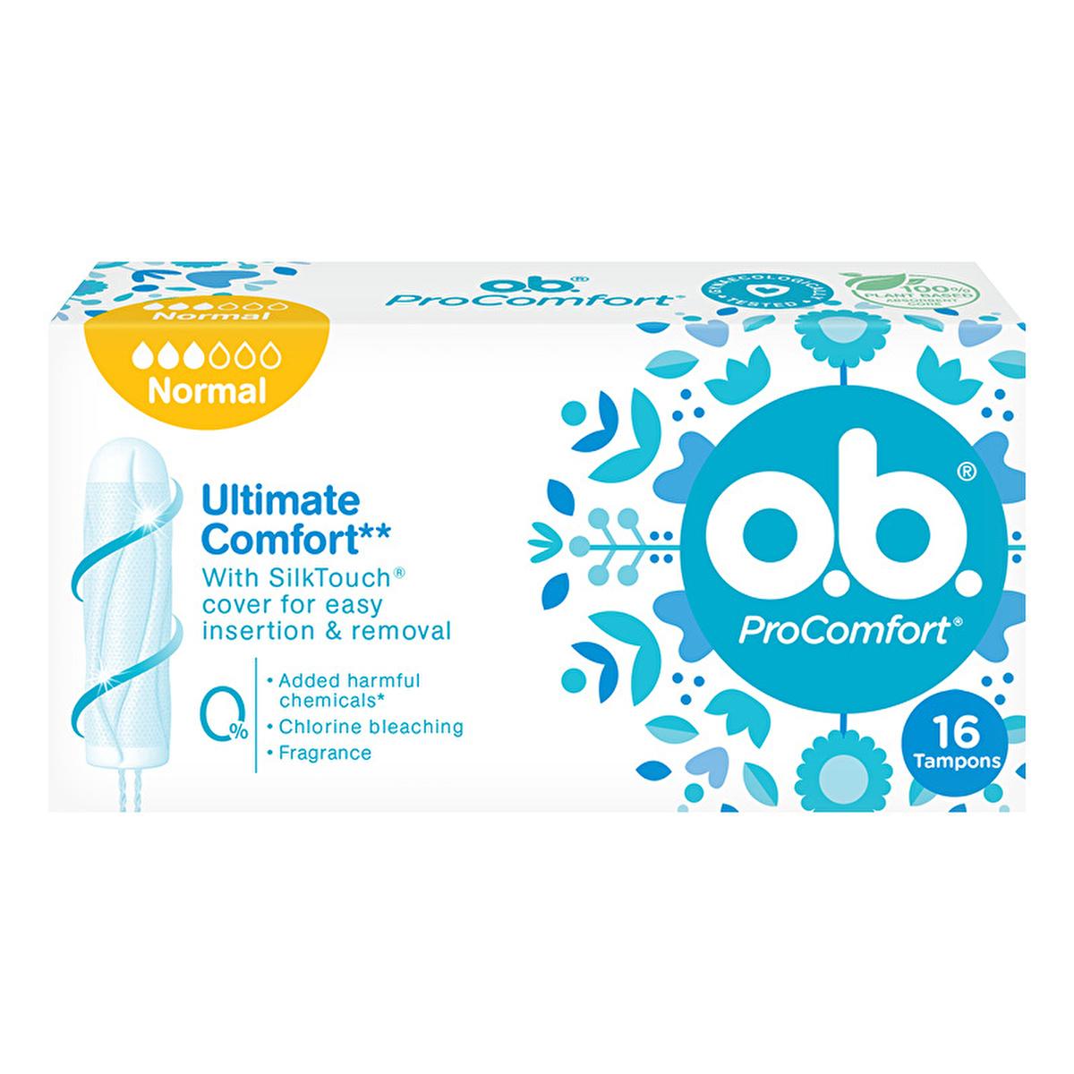 o.b. ProComfort Normal Tampons - Comfortable and Reliable for Women | 16 Pack