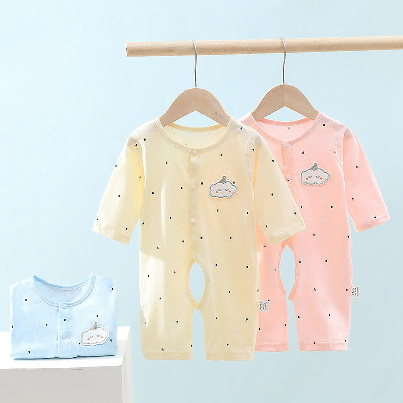 Baby jumpsuit baby crotch climbing clothes pure cotton clothes