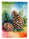 Maine White Pine Cone and Tassels in Watercolor Garden Flag