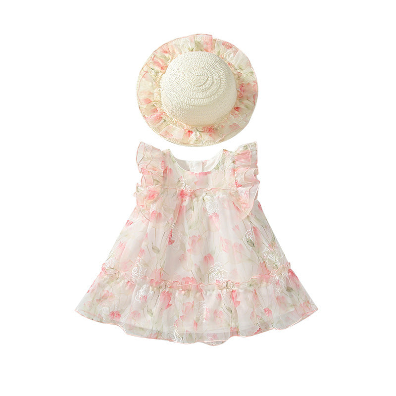Floral sleeveless dress children's clothing