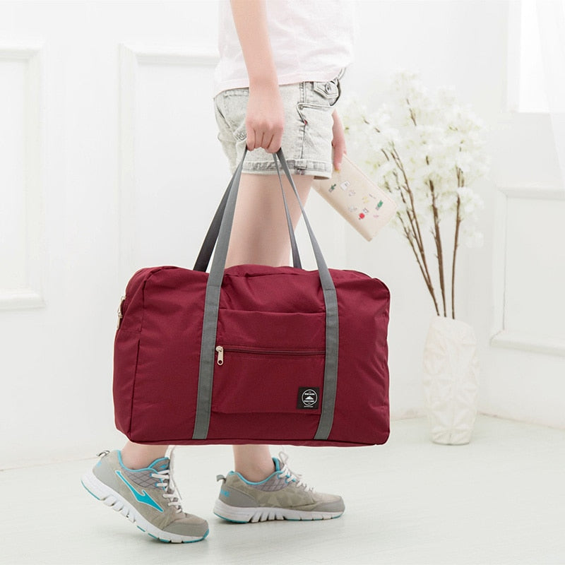 Waterproof Nylon Travel Bags Women Men Large Capacity Folding Duffle Bag
