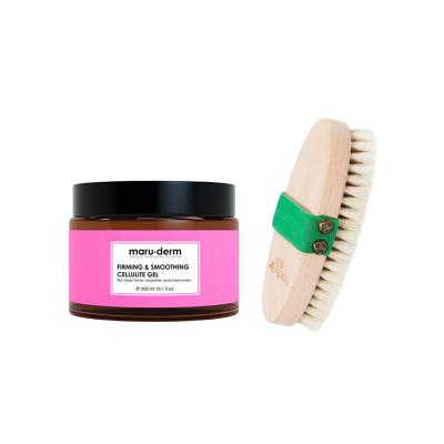 Maruderm Anti-Cellulite Care Set with Horsehair Brush - Smooths, Firms & Reduces Cellulite Appearance