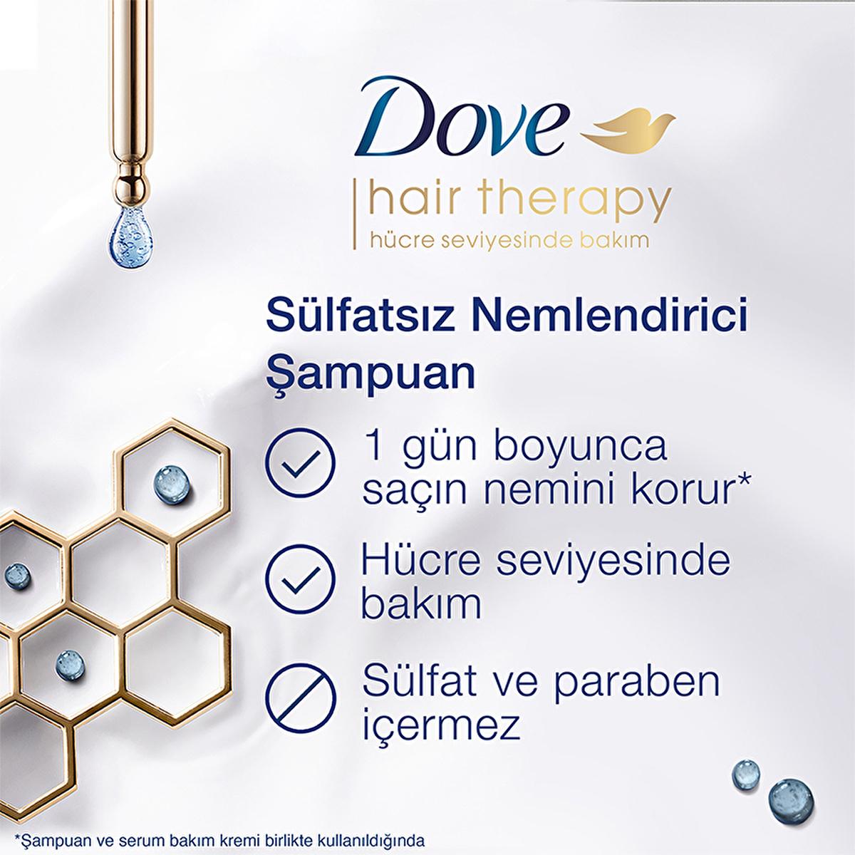 Dove Hair Therapy Hydration Spa Shampoo: Intense Moisture for Dry & Damaged Hair - Hyaluronic Acid, Deep Scalp Care, Stronger Hair