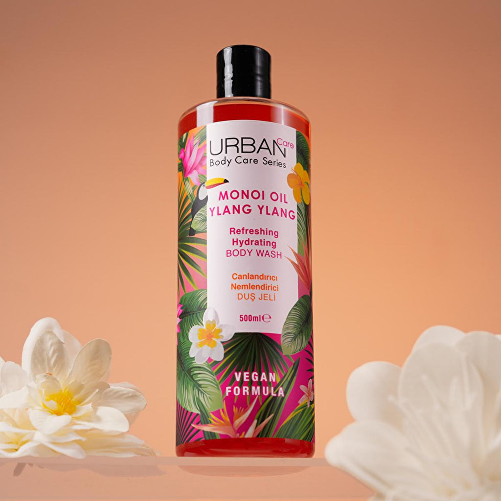 Urban Care Monoi Oil & Ylang Ylang Moisturizing Shower Gel - Vegan, Paraben-Free, 16.91 fl oz