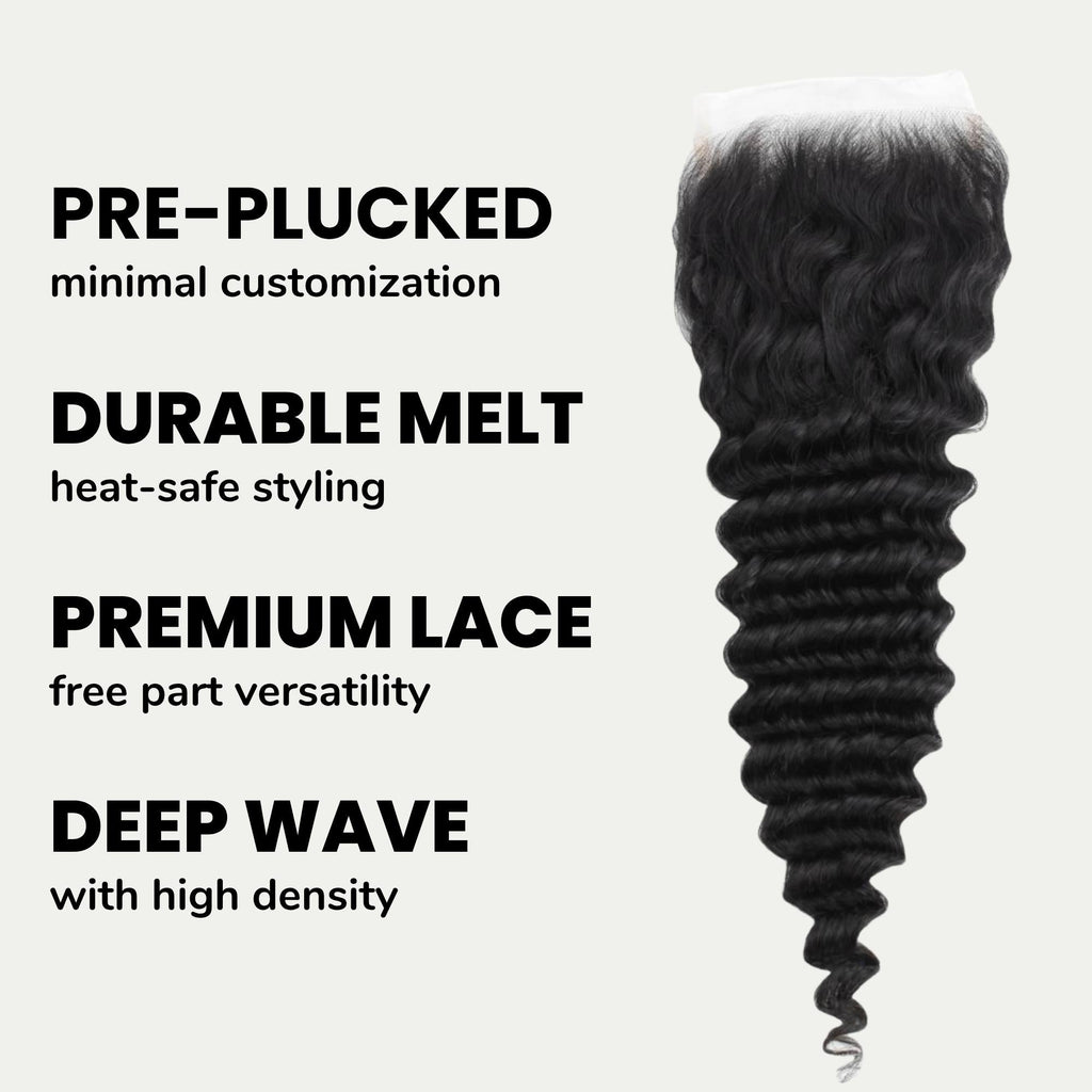 Deep Wave 5x5 HD Lace Human Hair Closure
