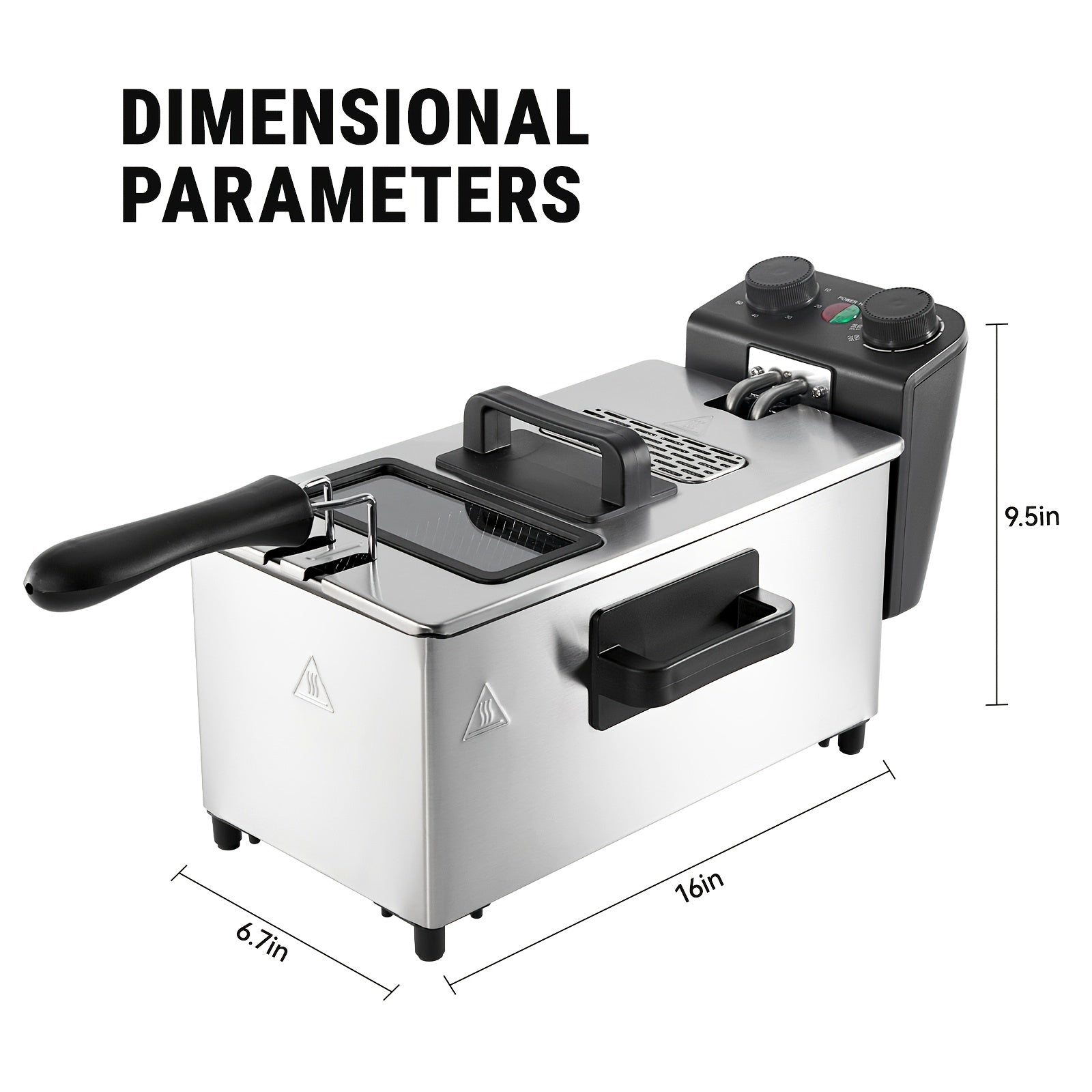 1700W Electric Deep Fryer 3L/5L Stainless Steel w Basket Timer Temperature