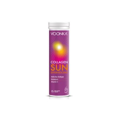 Voonka Collagen Sun Effervescent 15 Tablet - Sugar-Free Collagen Supplement with Vitamins & Minerals