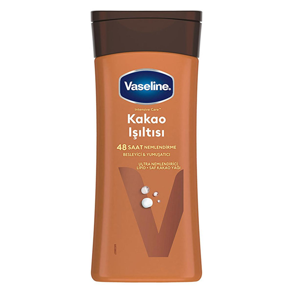 Vaseline Cocoa Glow Body Lotion - 48 Hour Moisturization, Ultra Hydrating Lipid Formula, Non-Greasy Texture for Dry Skin