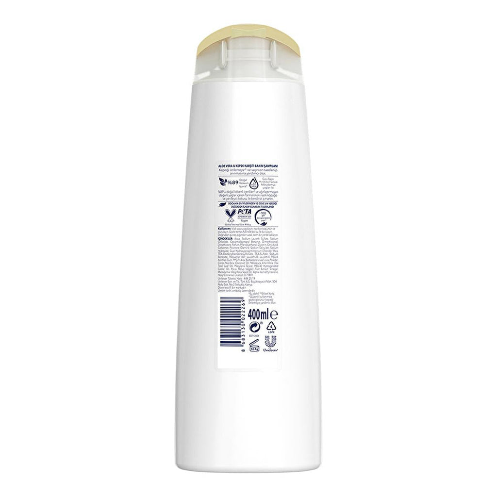 Dove Ultra Care Aloe Vera Anti-Dandruff Shampoo: Soothe Itchy, Dry Scalp & Eliminate Flakes with Natural Tea Tree Oil - Vegan & Paraben Free