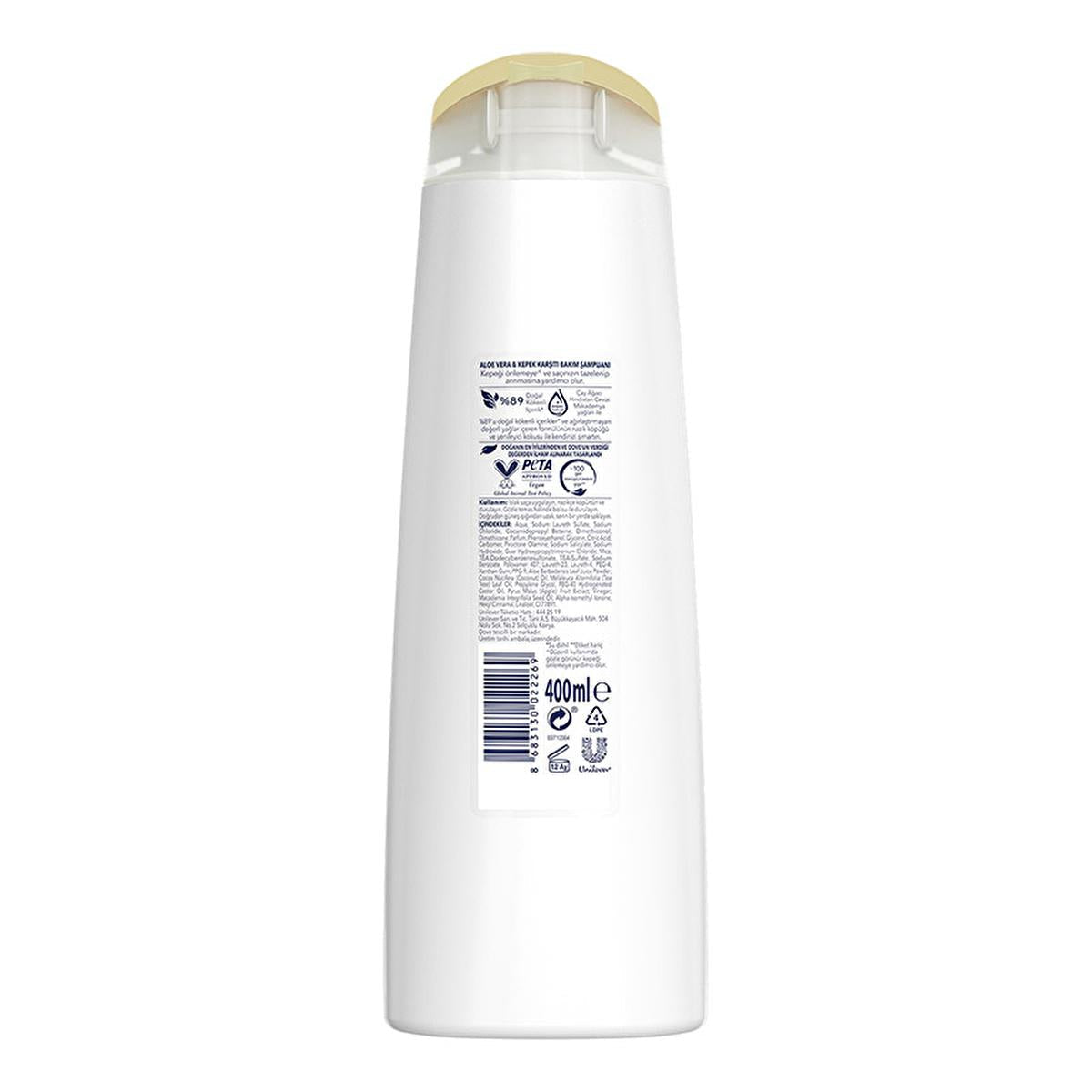 Dove Ultra Care Aloe Vera Anti-Dandruff Shampoo: Soothe Itchy, Dry Scalp & Eliminate Flakes with Natural Tea Tree Oil - Vegan & Paraben Free