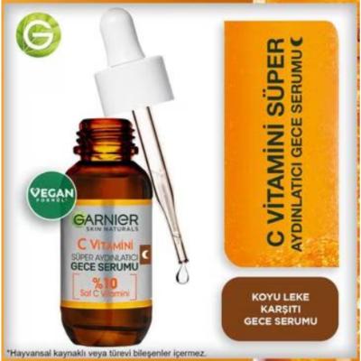 Garnier Vitamin C Serum - Anti-aging Night Serum for Brightening & Hydration, Vegan Skincare, 1.01 fl oz