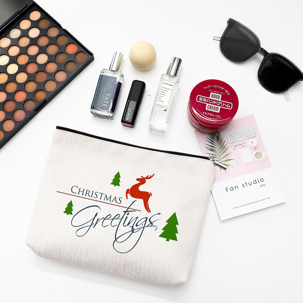 Cosmetic Bag Waterproof Cotton And Linen Zipper Bag Cosmetic Jewelry Storage Bag Travel Toiletry Storage Bag