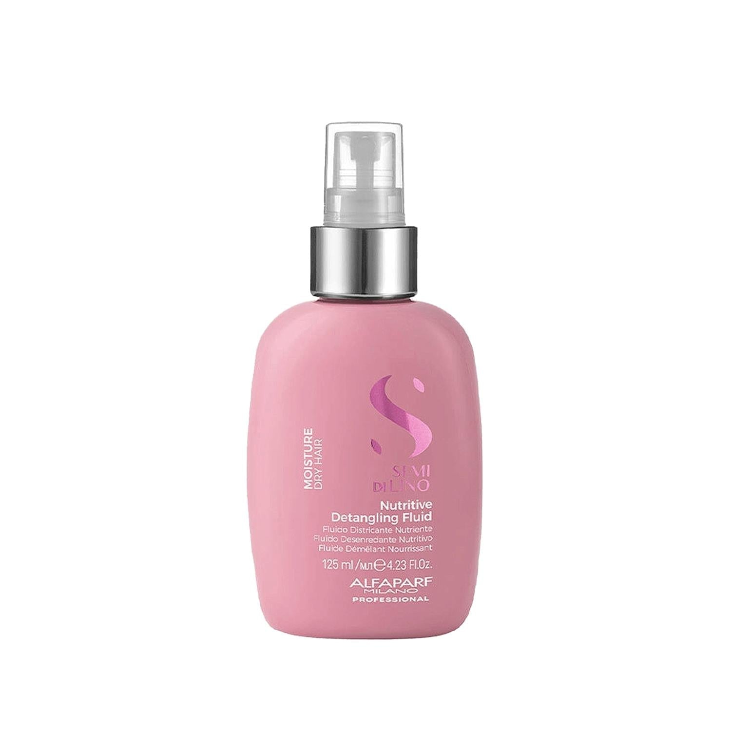 Alfaparf Semi Di Lino Moisture Nutritive Detangling Fluid - Nourishing Hair Detangler for Dry or Damaged Hair, 125ml