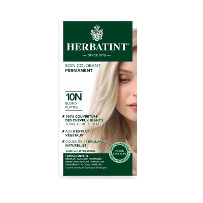 Herbatint Herbal Hair Dye 10N Blond Platine - Platinum Blonde, Ammonia-Free, Natural Hair Coloring