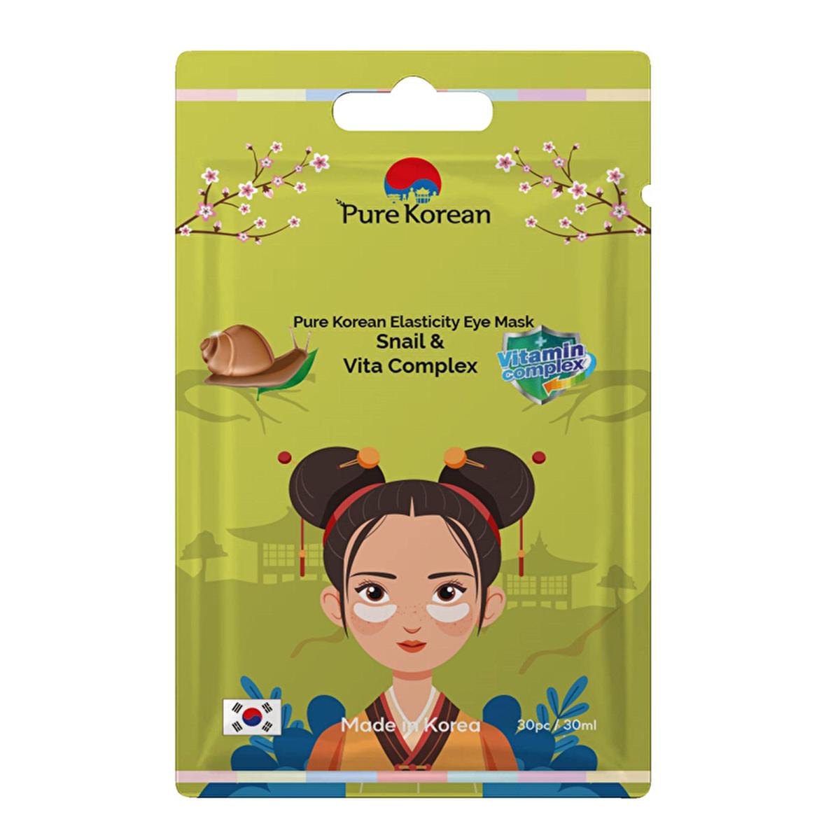 Pure Korean Elasticity Under-Eye Mask - Anti-Aging Snail Mucus & Vita Complex Skincare for All Skin Types