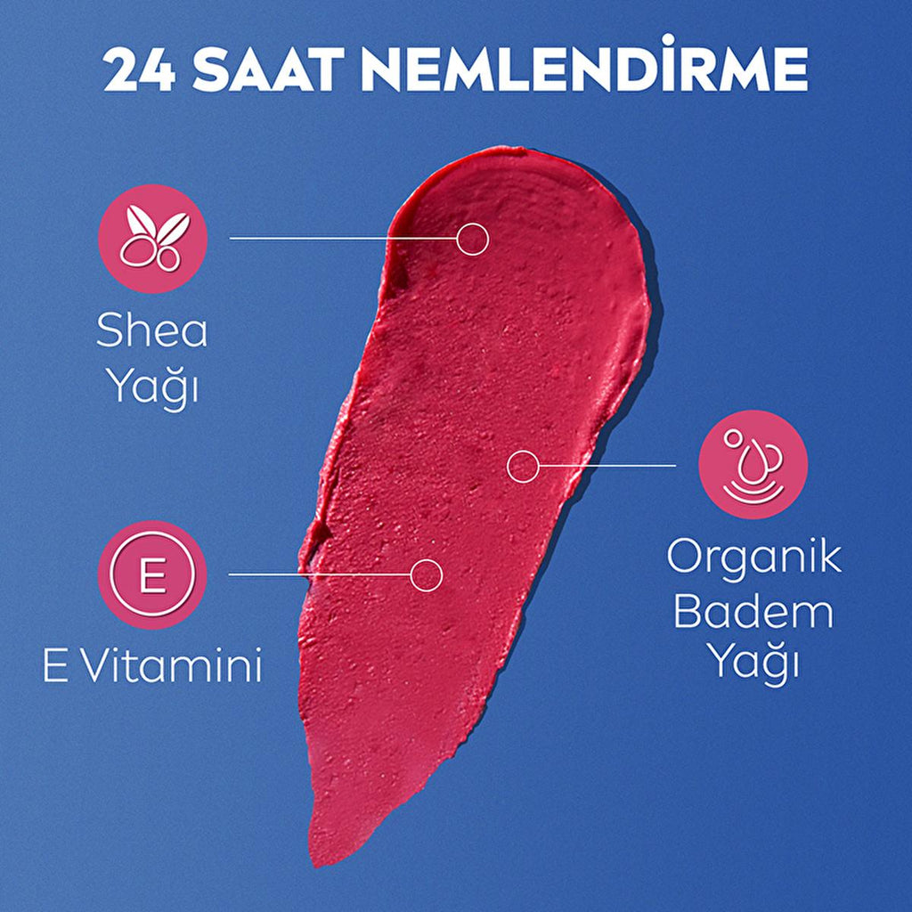 Nivea Tinted Lip Care Balm with SPF30 - Moisturizing, Natural Ingredients, 3-in-1 Formula for Lips & Cheeks