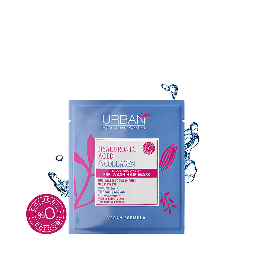 Urban Care Pre-Shower Hair Mask with Hyaluronic Acid & Collagen - Nourishes Dry Hair, Vegan & Paraben-Free