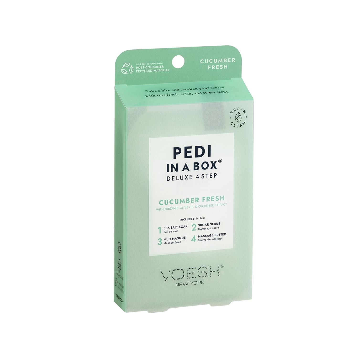 Voesh New York Deluxe Pedicure Kit - 4-Step At-Home Pedicure Set with Cucumber