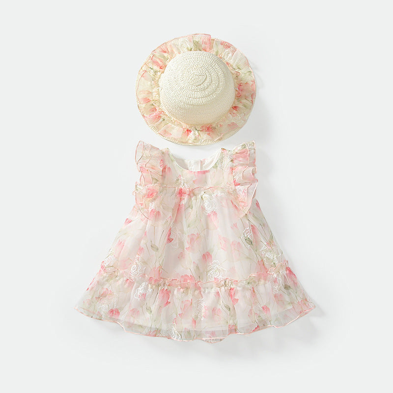 Floral sleeveless dress children's clothing