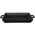 Lava Cast Iron Hybrid Grill Pan - 10x12 Inch Rectangular Enameled Pan for Indoor Stovetop Oven Use, Grill and Fry Simultaneously