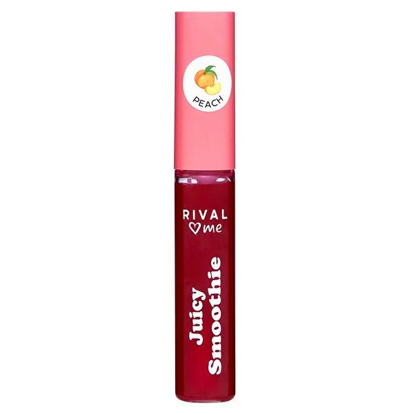 Rival Loves Me Vegan Lip Gloss Jucy Smoothie No.02 Peach - Fruity Flavor, Natural Ingredients, 8.5 ml
