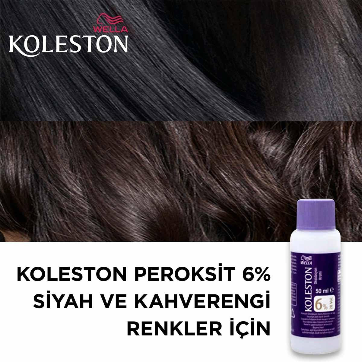 Wella Koleston Peroksit 6% Hair Dye Oxidizing Cream for Black & Brown Hair Colors - Effective 6% Hydrogen Peroxide Developer