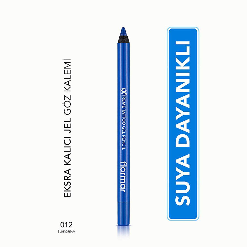 Flormar Extreme Tattoo Gel Eyeliner - 012 Blue Dream for Makeup Enthusiasts