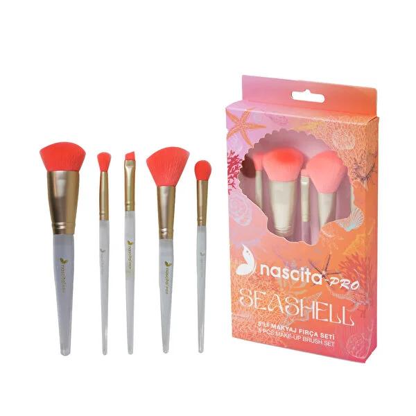 Nascita Pro 5-Piece Makeup Brush Set - High-Quality Bristles for Professional & Daily Use
