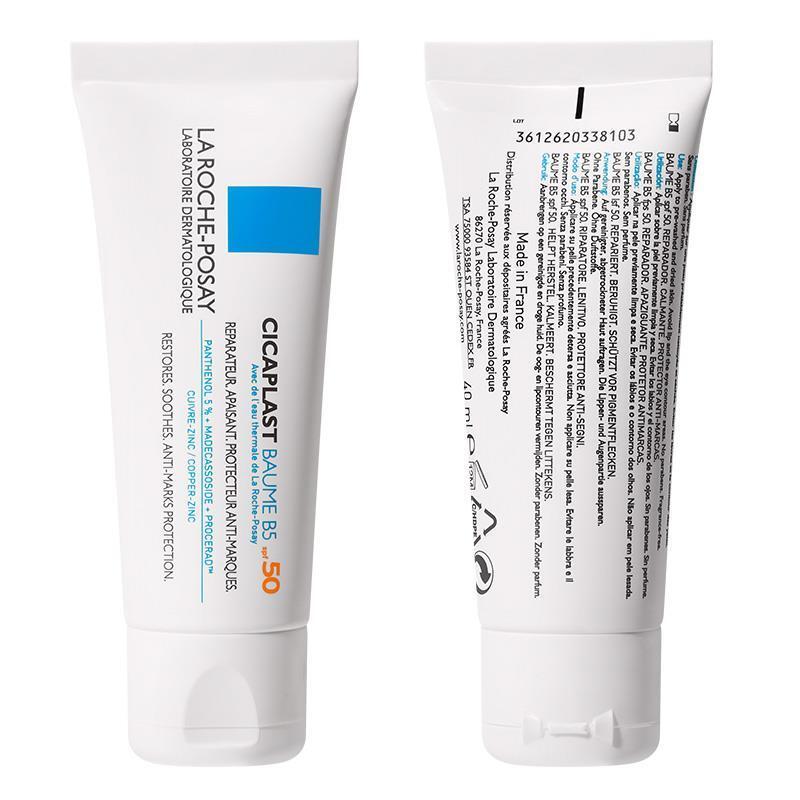 La Roche Posay Cicaplast Baume B5 SPF50 Moisturizing Cream - Paraben-Free, Fragrance-Free, Soothing Cream for Damaged Skin
