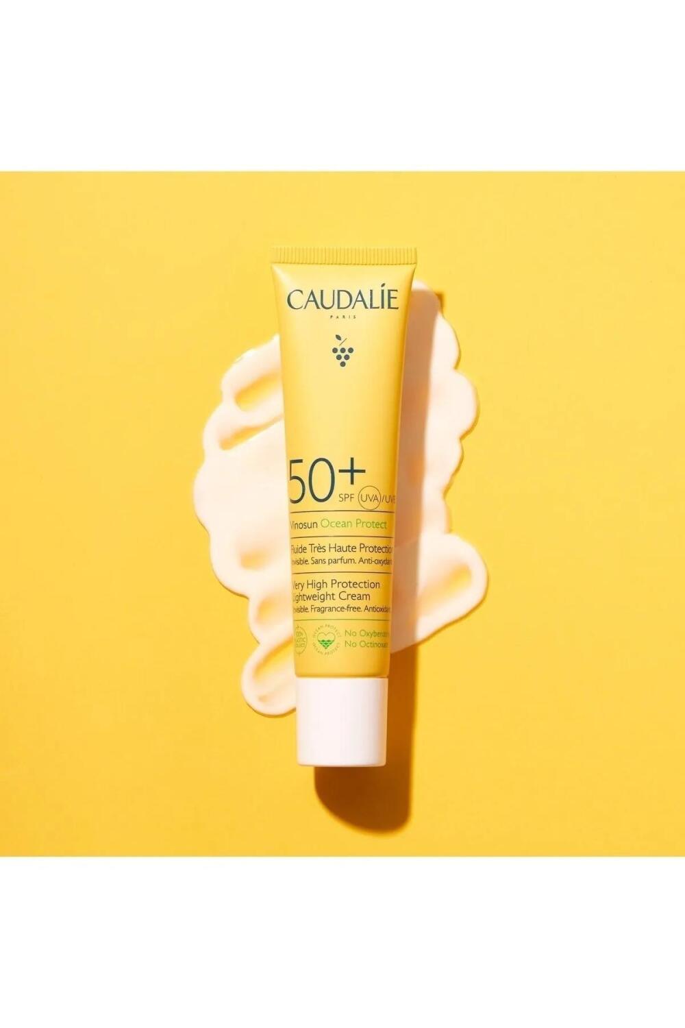 Caudalie Vinosun SPF 50+ Lightweight Fragrance-Free Sunscreen Cream - Vegan, Dermatologically Tested, Natural Ingredients