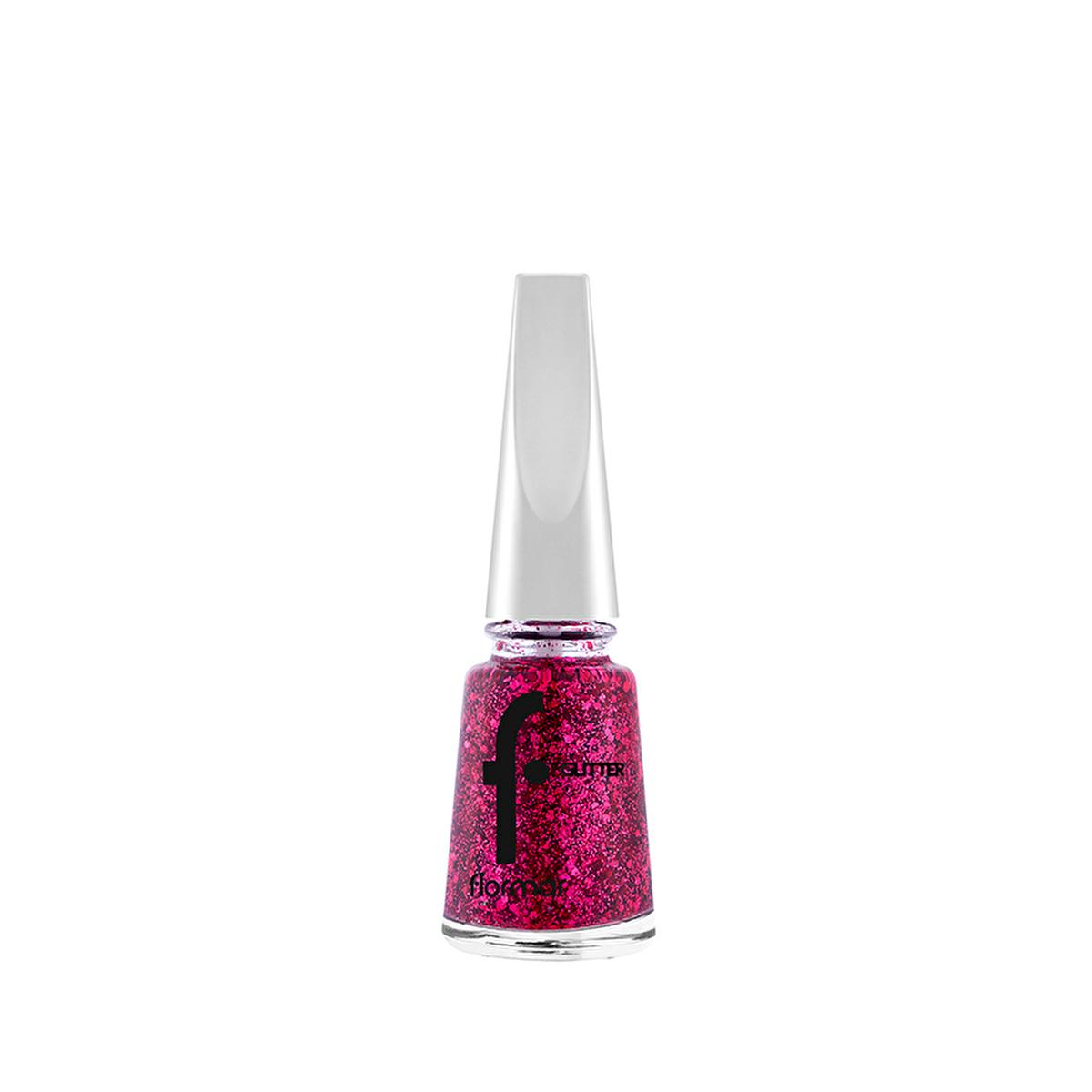 Flormar Glitter Semi-transparent Nail Polish - Semi-transparent Glitter Polish for Trendy Nail Art