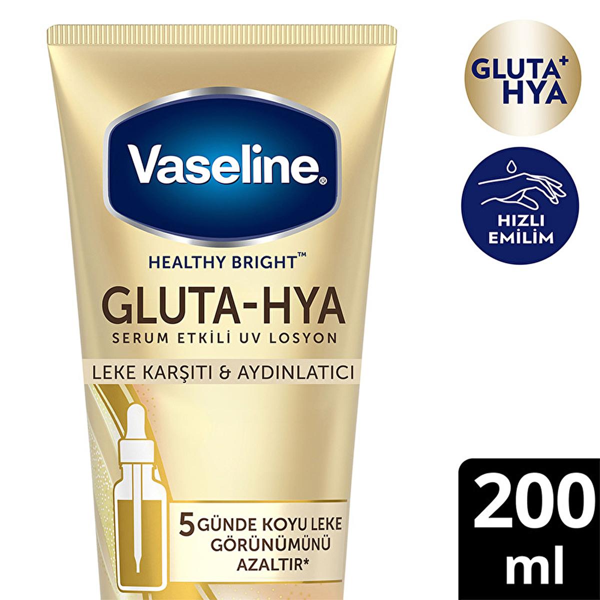 Vaseline Gluta-Hya Serum UV Protective Hydrating Body Lotion - Brightening, Non-Greasy Moisturizer with GlutaGlow Technology