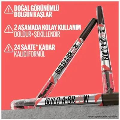 Maybelline Build-A-Brow 2-in-1 Eyebrow Pen & Setting Gel - Ash Brown: Shape, Define & Set Brows for a Lasting, Natural Look