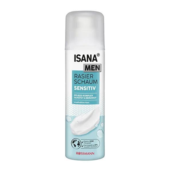 Isana Men Shaving Foam for Sensitive Skin: Anti-Irritation, Dermatologically Tested - 10.14 fl oz
