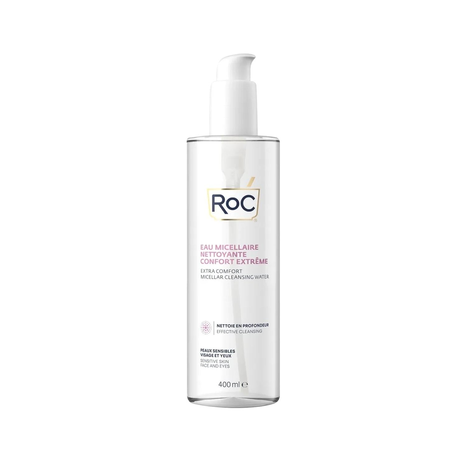 RoC Micellar Cleansing Water - Gentle Makeup Remover for Sensitive Skin, 400ml
