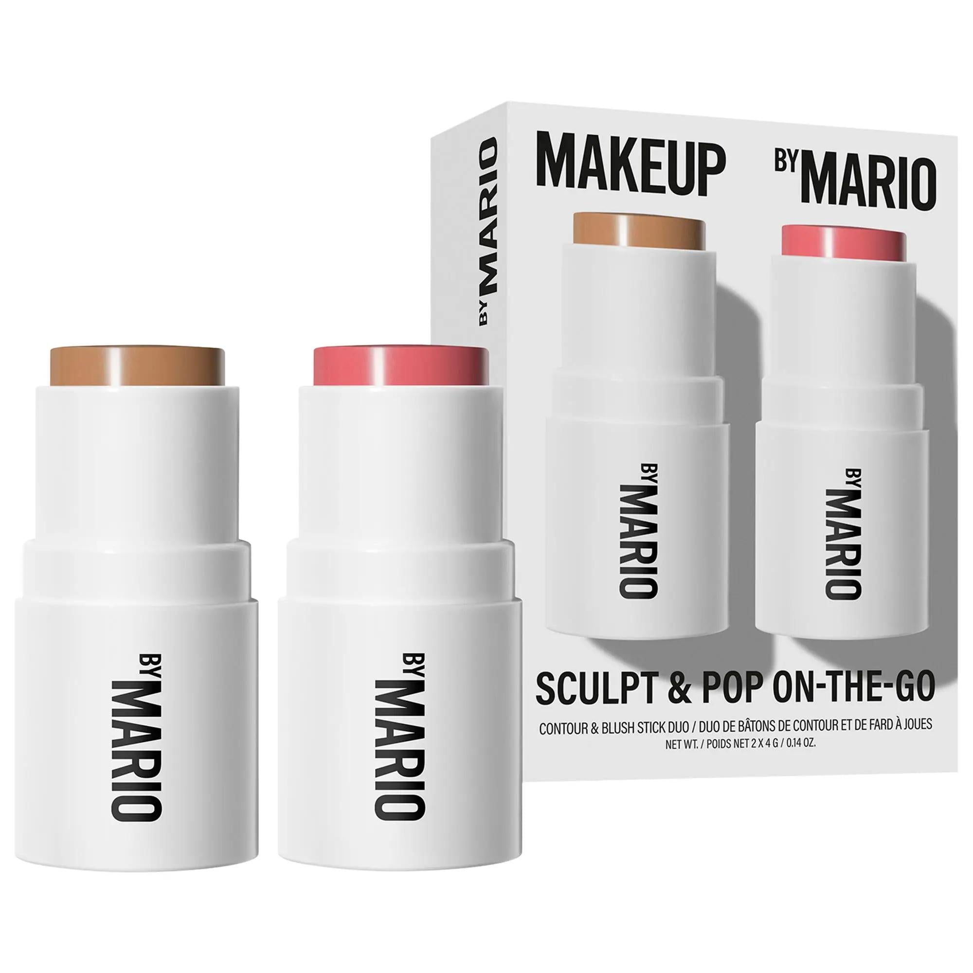 Mario Mini Sculpt & Pop On-The-Go Contour and Blush Makeup Set - Limited Edition, Cruelty-Free, Portable Cosmetics for Natural Look