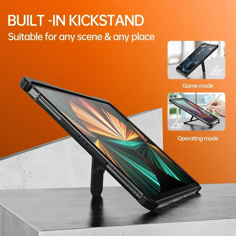 Military Shock Proof Rugged Kickstand Cover for Ipad Mini 6 2022 2024 Pro 11 12.9 13 Clear Case for Ipad 8/9/10th Gen Air4/5/6