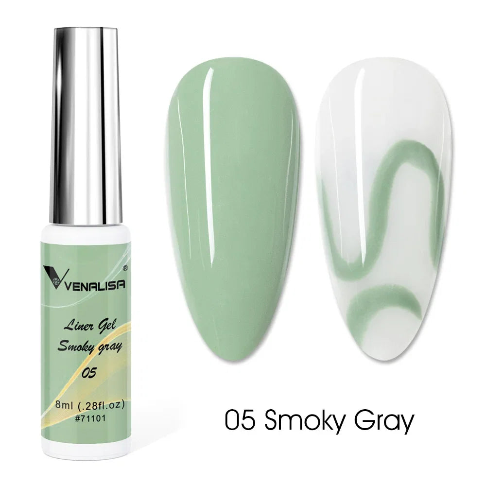 Venalisa Liner Gel 8ml French Nail Gel Polish UV LED Painting Gel Nail Art Design Gorgeous Glitter Color DIY Drawing Polish