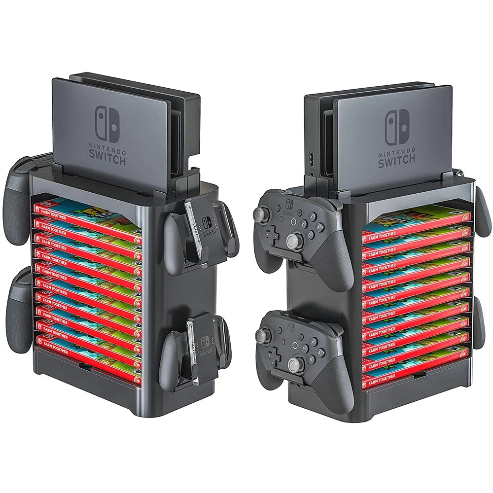 Switch OLED Game Accessories Storage Tower Stackable Game Disk Rack Bracket Controller Organizer for Nintendo Switch Accessories