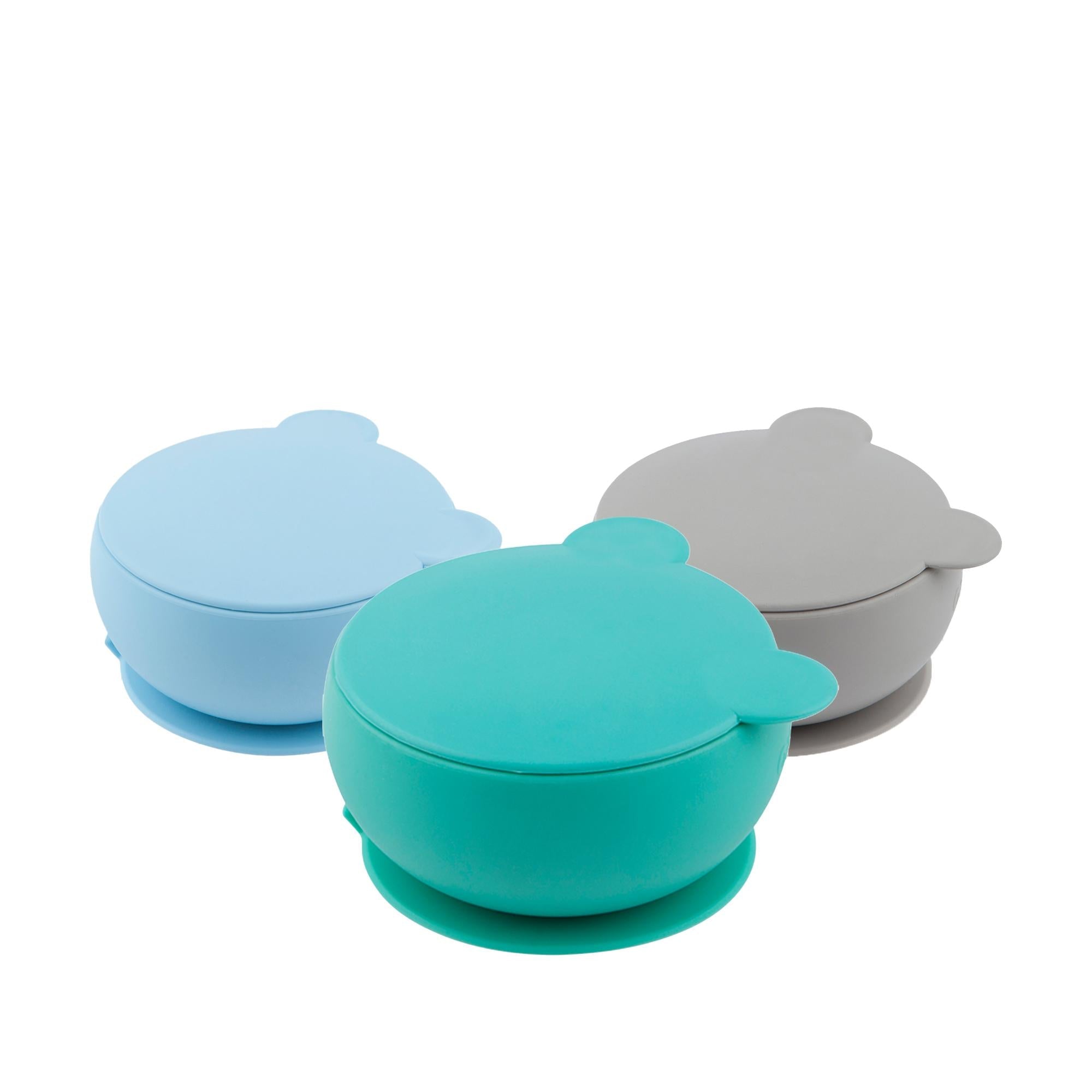 OiOi Silicone Bowl with Lid and Suction Base - Easy Clean, Durable Baby Feeding Bowl