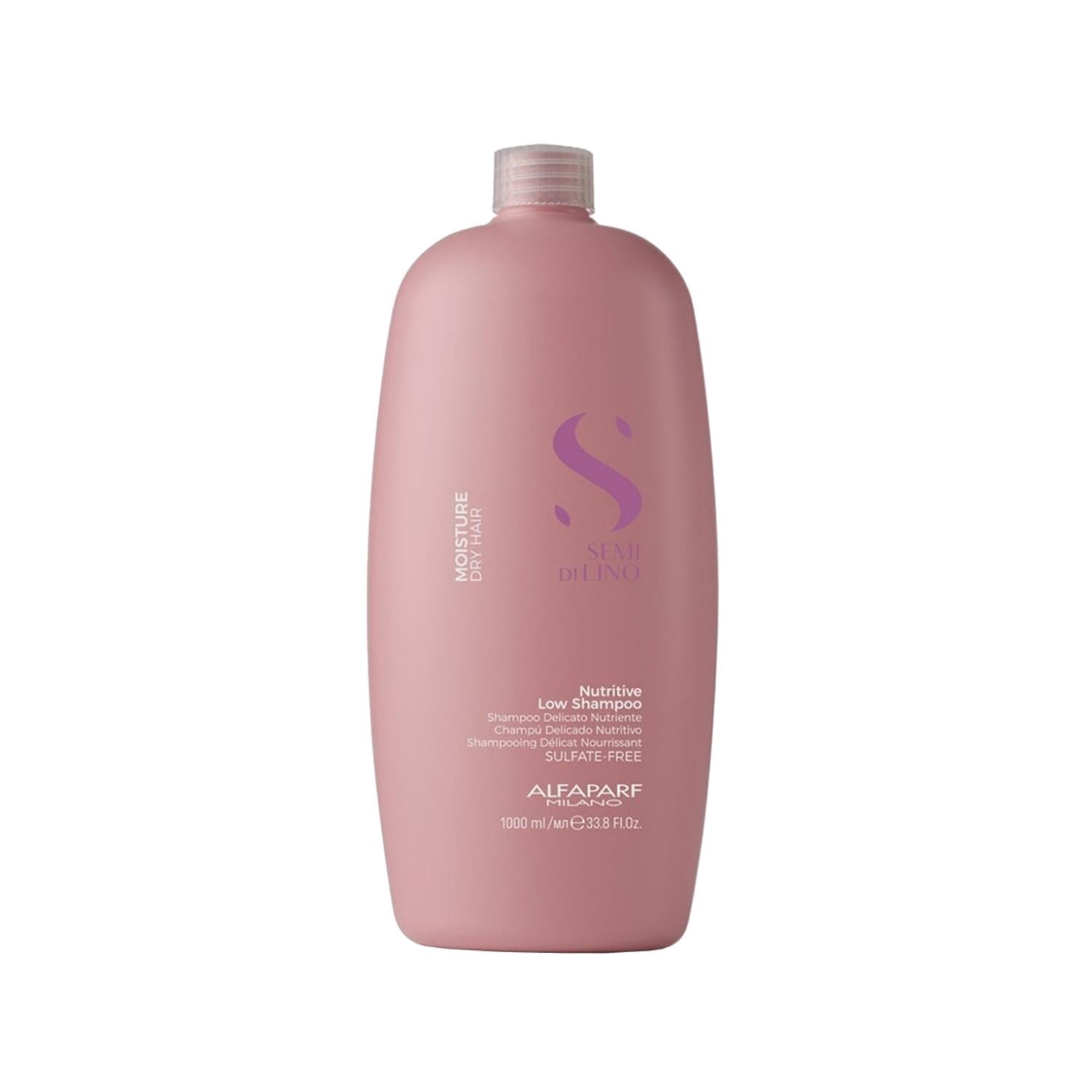 Alfaparf Semi Di Lino Moisture Nutritive Low Shampoo 1000ml - Moisturizing Shampoo for Dry or Damaged Hair