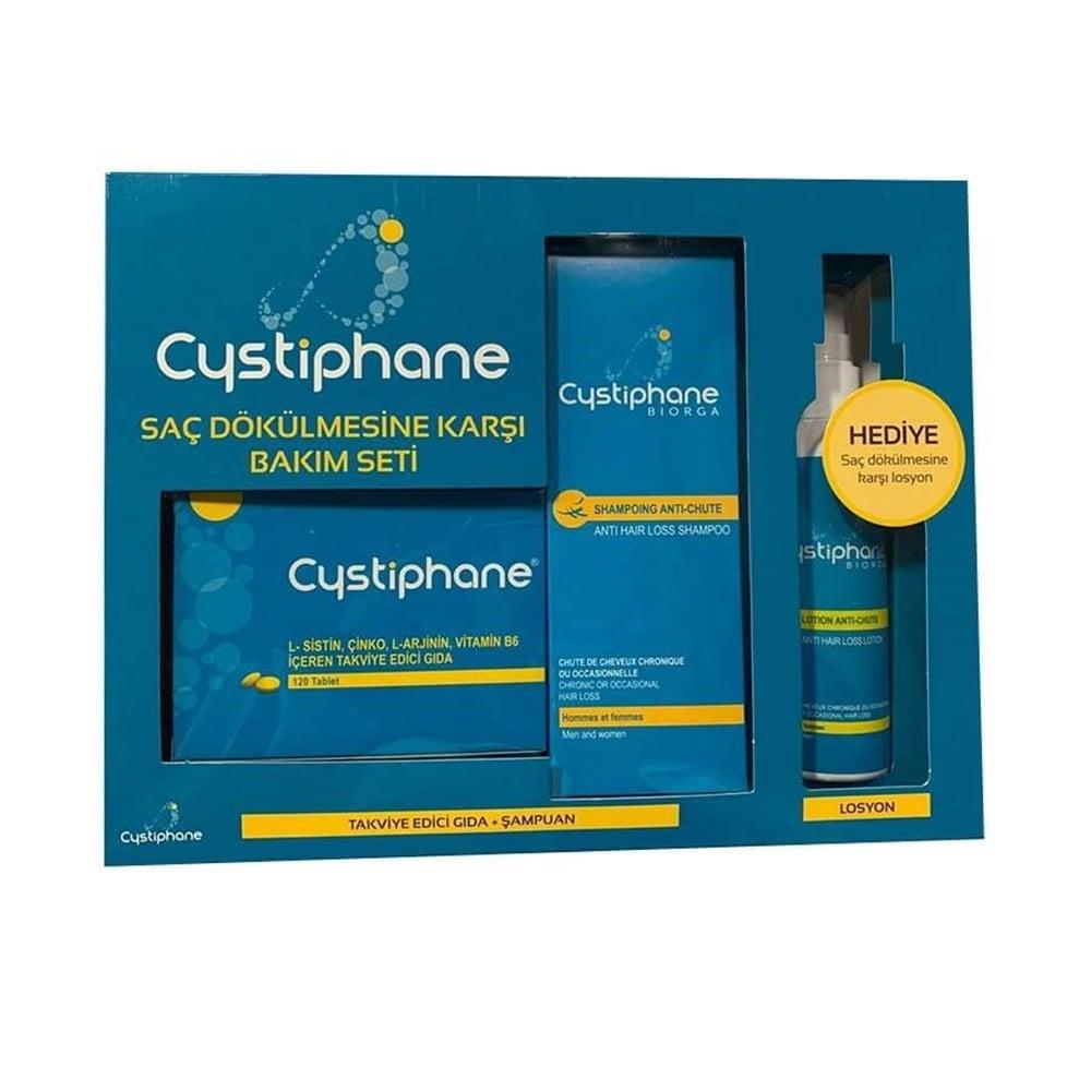 Cystiphane Hair Care Set - Anti-Hair Loss Treatment with Dietary Supplement, Shampoo & Lotion