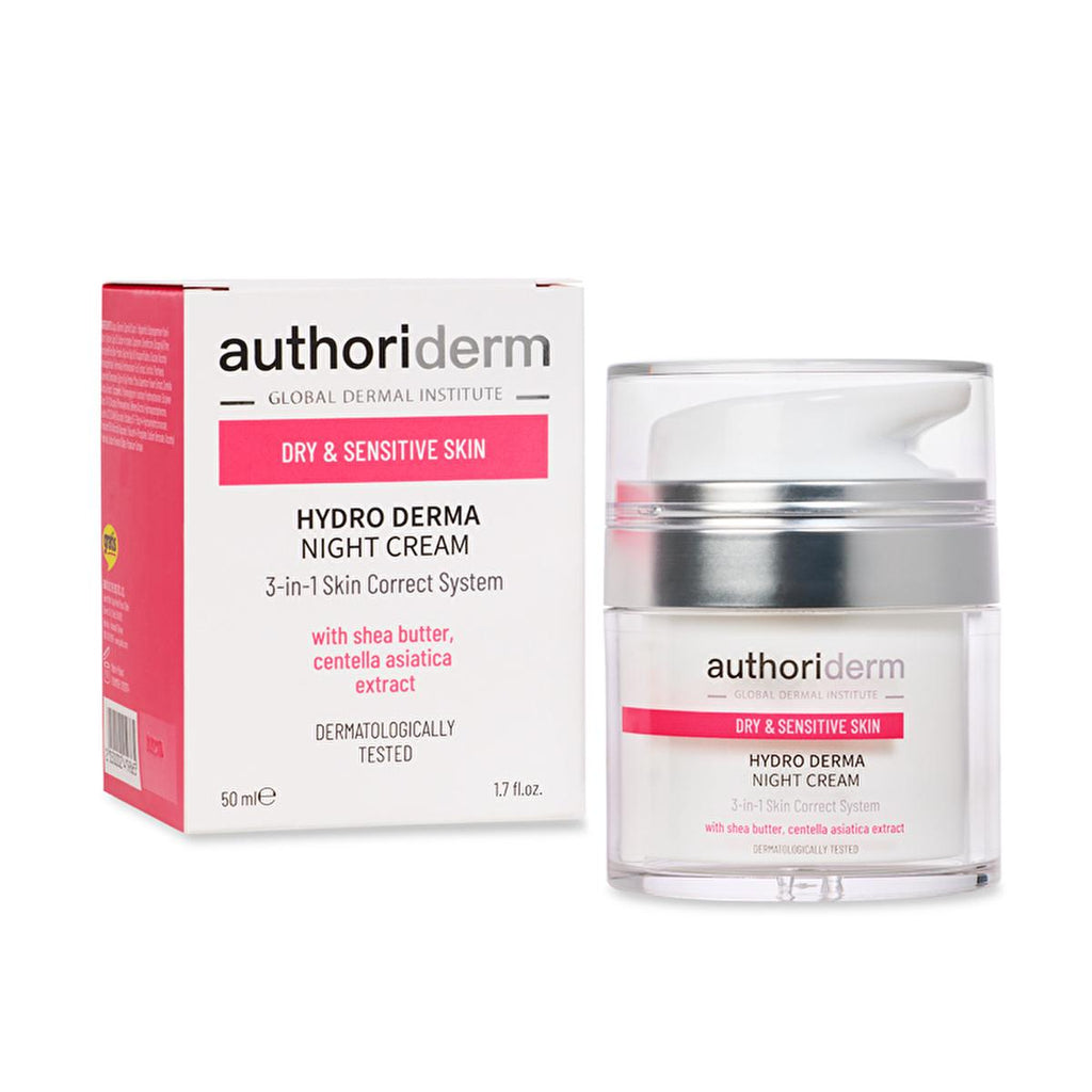 Authoriderm Night Cream for Dry, Sensitive Skin: Rejuvenating Shea Butter Formula - Even Skin Tone, Hydrating, 50ml