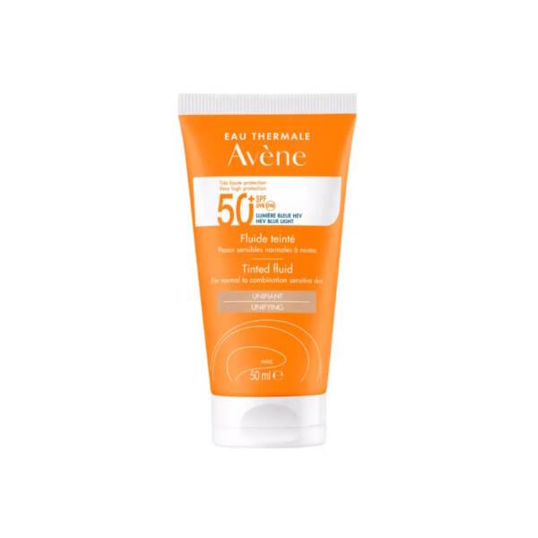 Avene Tinted Fluid SPF 50+ Unifying Ultra-Light Sunscreen: Broad Spectrum Protection, Natural Tint for Normal & Combination Skin (50ml)