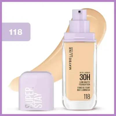 Maybelline Lumi Matte Foundation - 118: Lightweight, Medium Coverage, Long Lasting Natural Matte Finish, Perfect for Oily Skin