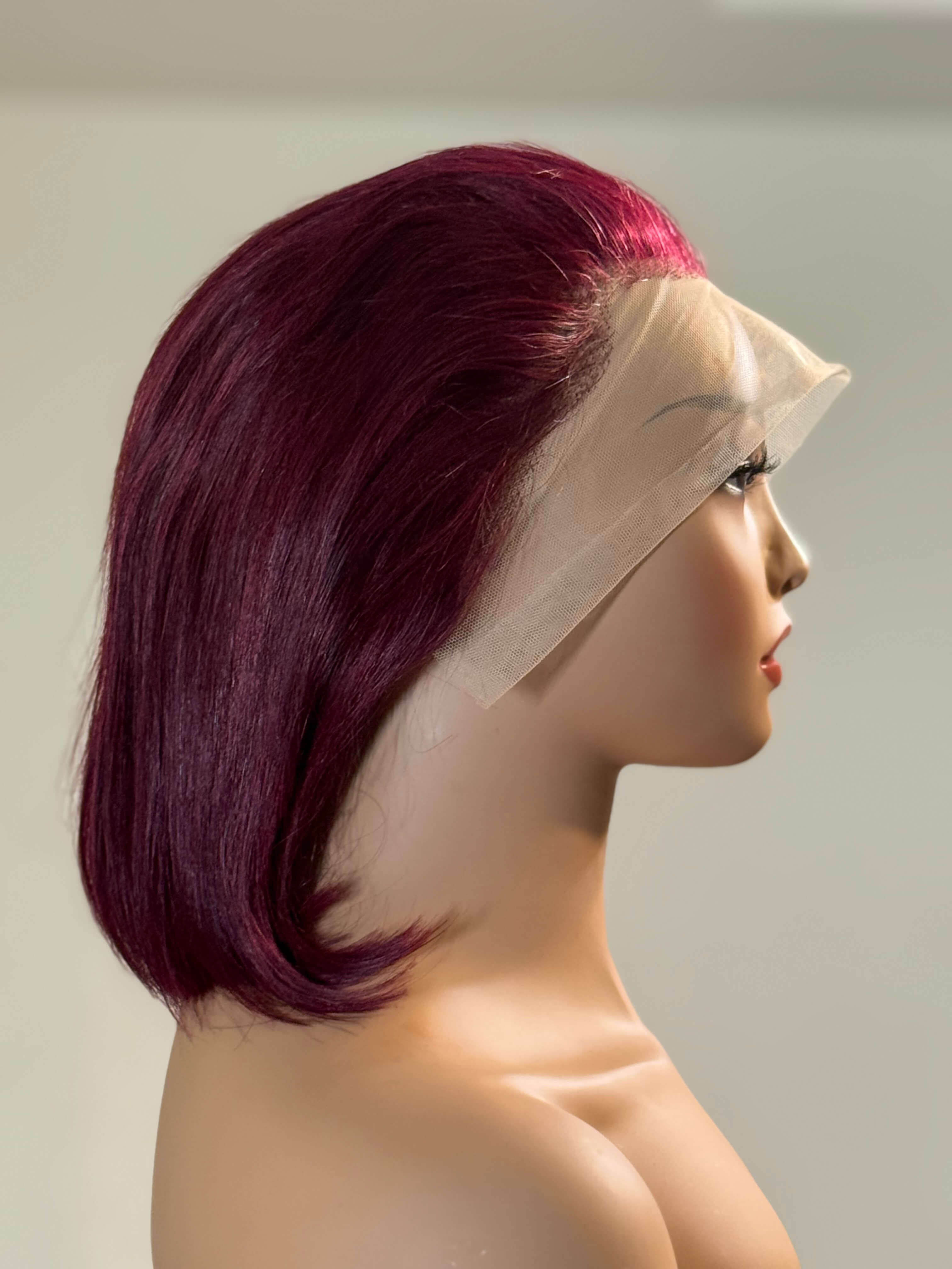 Ruby Cut – Straight Bob Lace Front Wig (Burgundy Red)