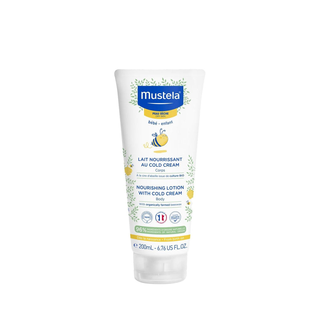 Mustela Nourishing Body Lotion for Newborns - Cold Cream, 96% Natural Ingredients, Dermatologically Tested - 6.76 fl oz