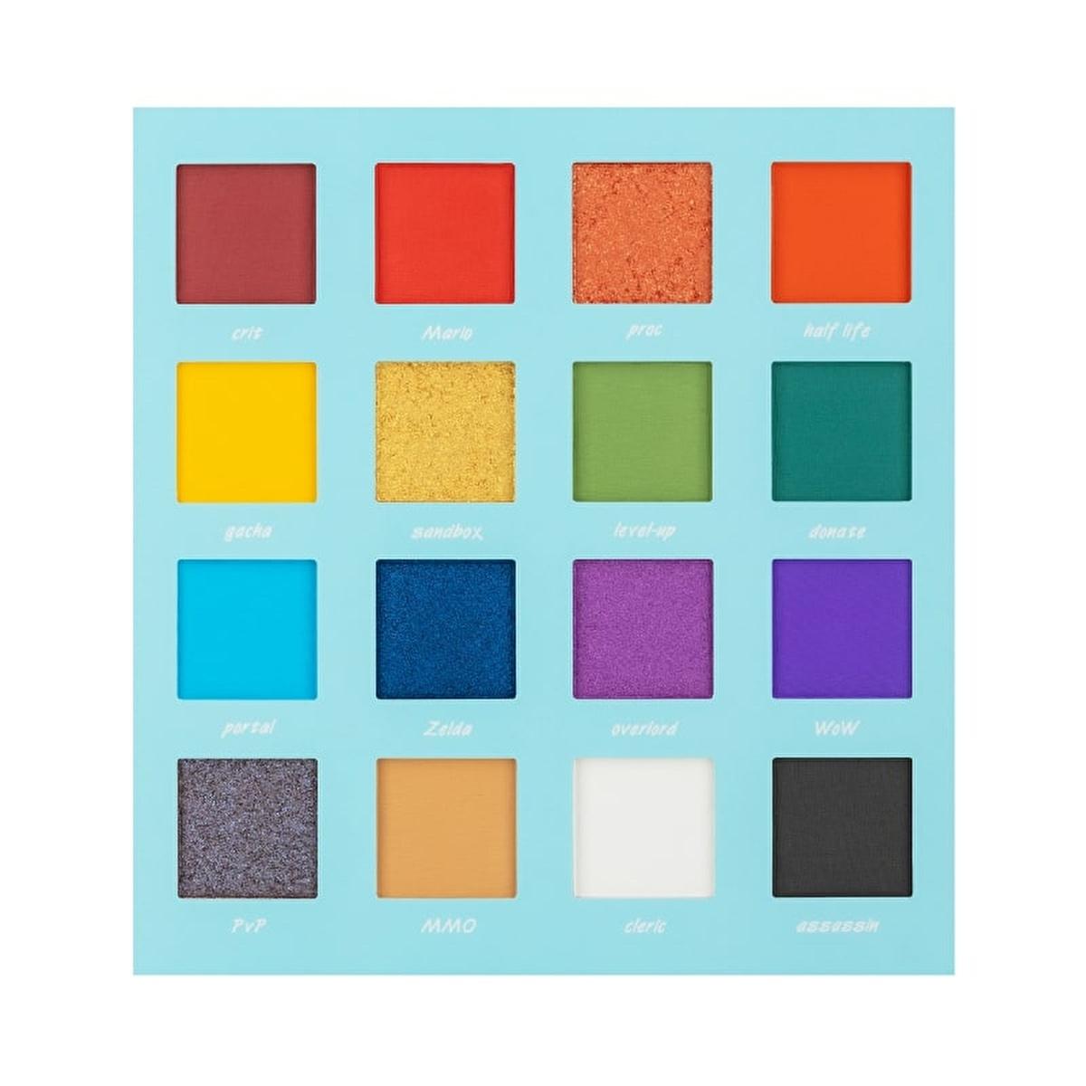 Soda Game Over Far Paleti 001 Old School - 16 Shade Eyeshadow Palette with Matte, Shimmer, Glitter Finish