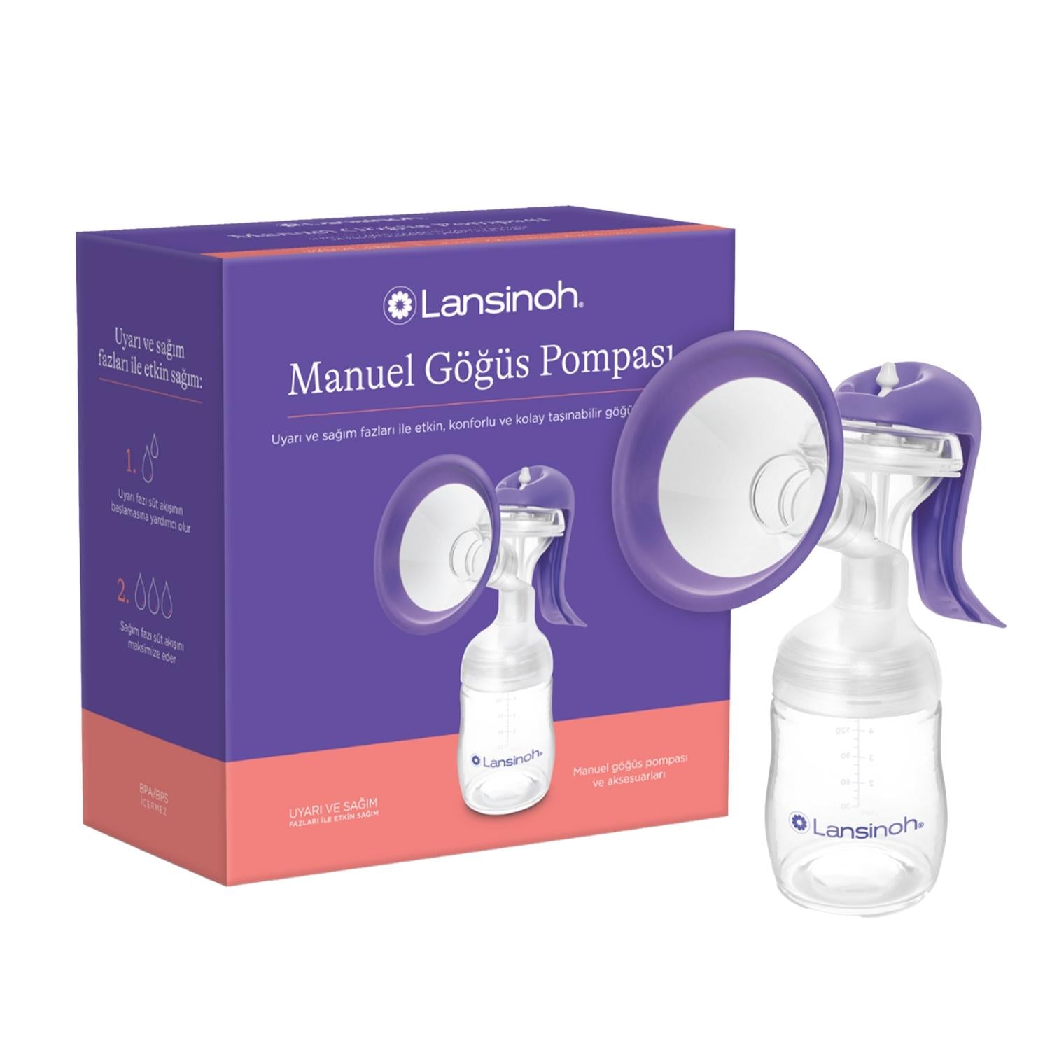 Lansinoh Manual Breast Pump for Breastfeeding Mothers - Easy to Use, Portable, and Affordable